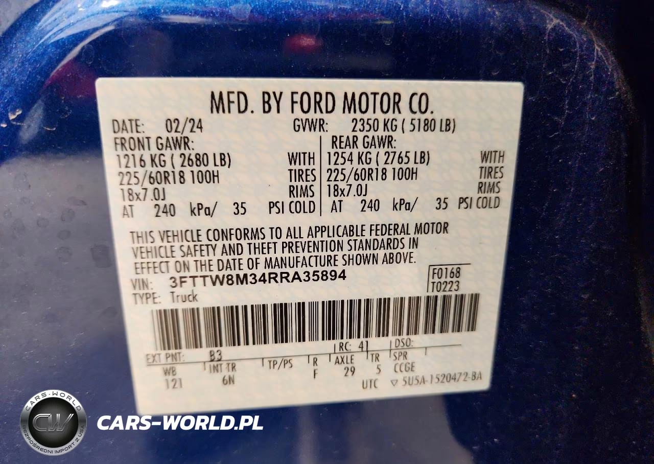 2024 Ford Maverick Lariat VIN:3FTTW8M34RRA35894 - 12