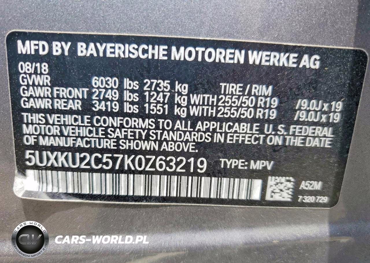 2019 BMW X6 xDrive35I VIN:5UXKU2C57K0Z63219 - 12