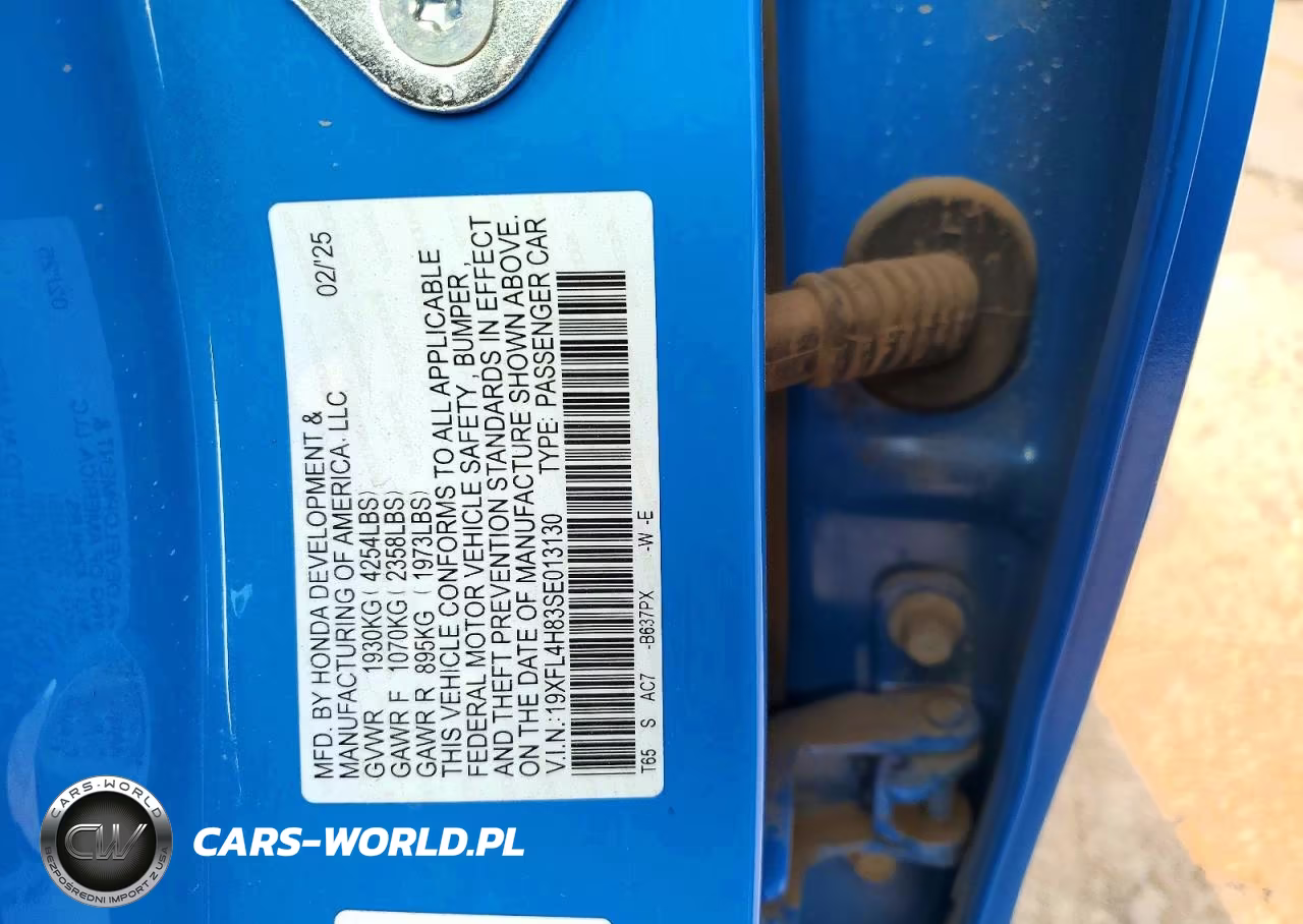 2025 Honda Civic Sport VIN:19XFL4H83SE013130 - 12