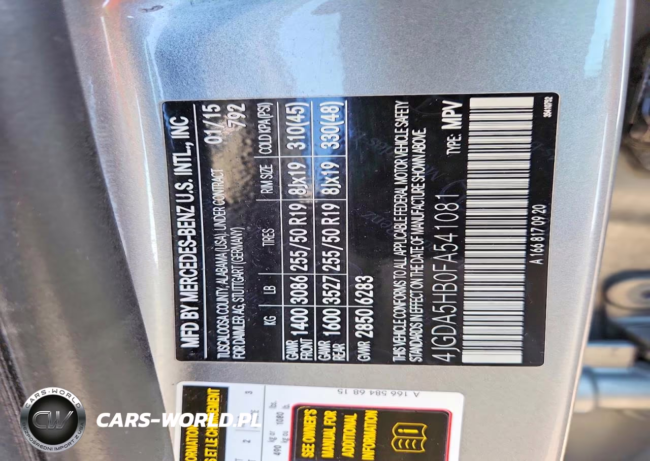 2015 Mercedes-Benz Ml 350 4Matic VIN:4JGDA5HB0FA541081 - 13