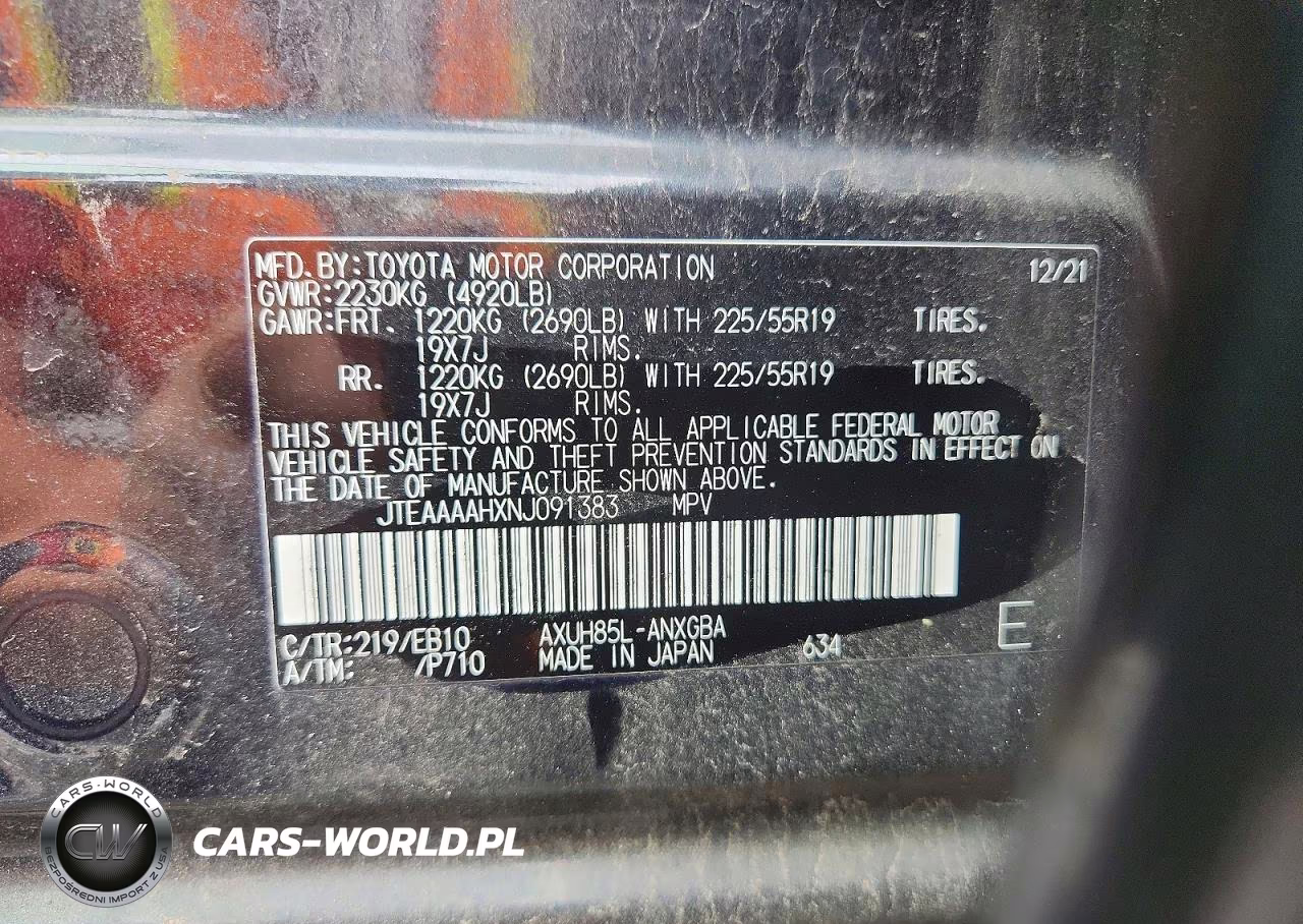 2022 Toyota Venza Xle VIN:JTEAAAAHXNJ091383 - 13