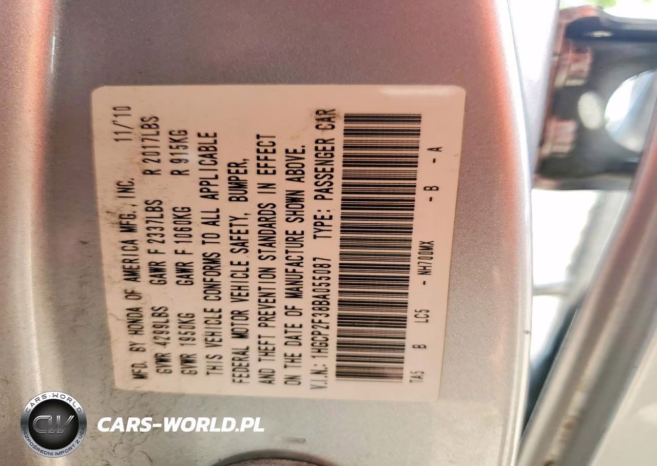 2011 Honda Accord Lx VIN:1HGCP2F38BA055087 - 12