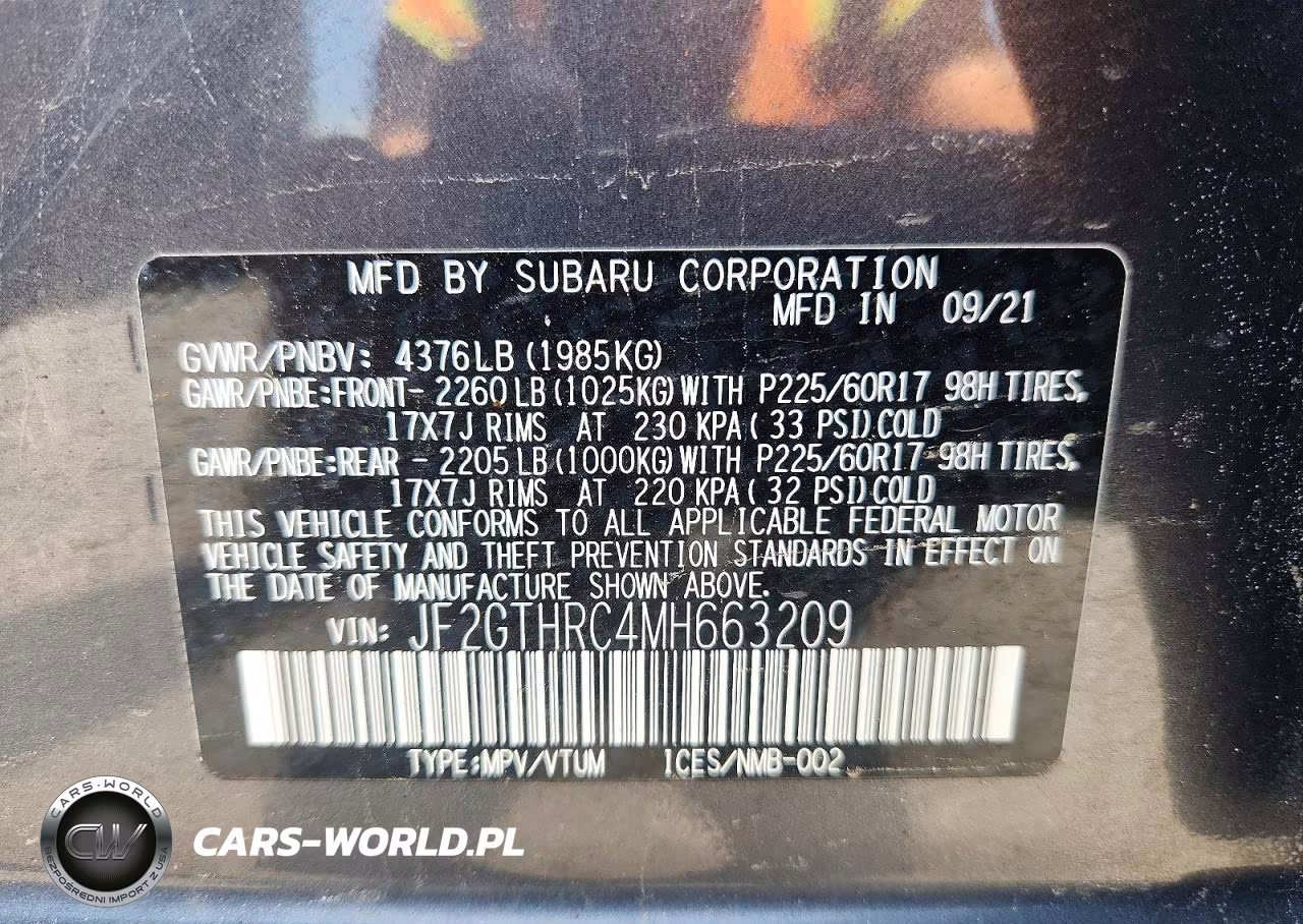 2021 Subaru Crosstrek Sport VIN:JF2GTHRC4MH663209 - 13