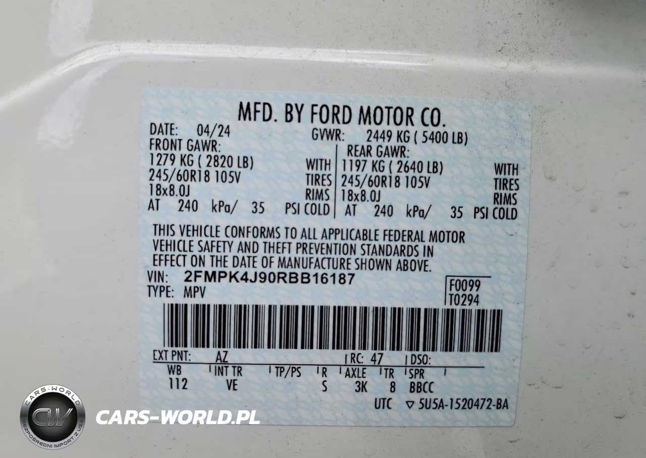 2024 Ford Edge Sel VIN:2FMPK4J90RBB16187 - 13