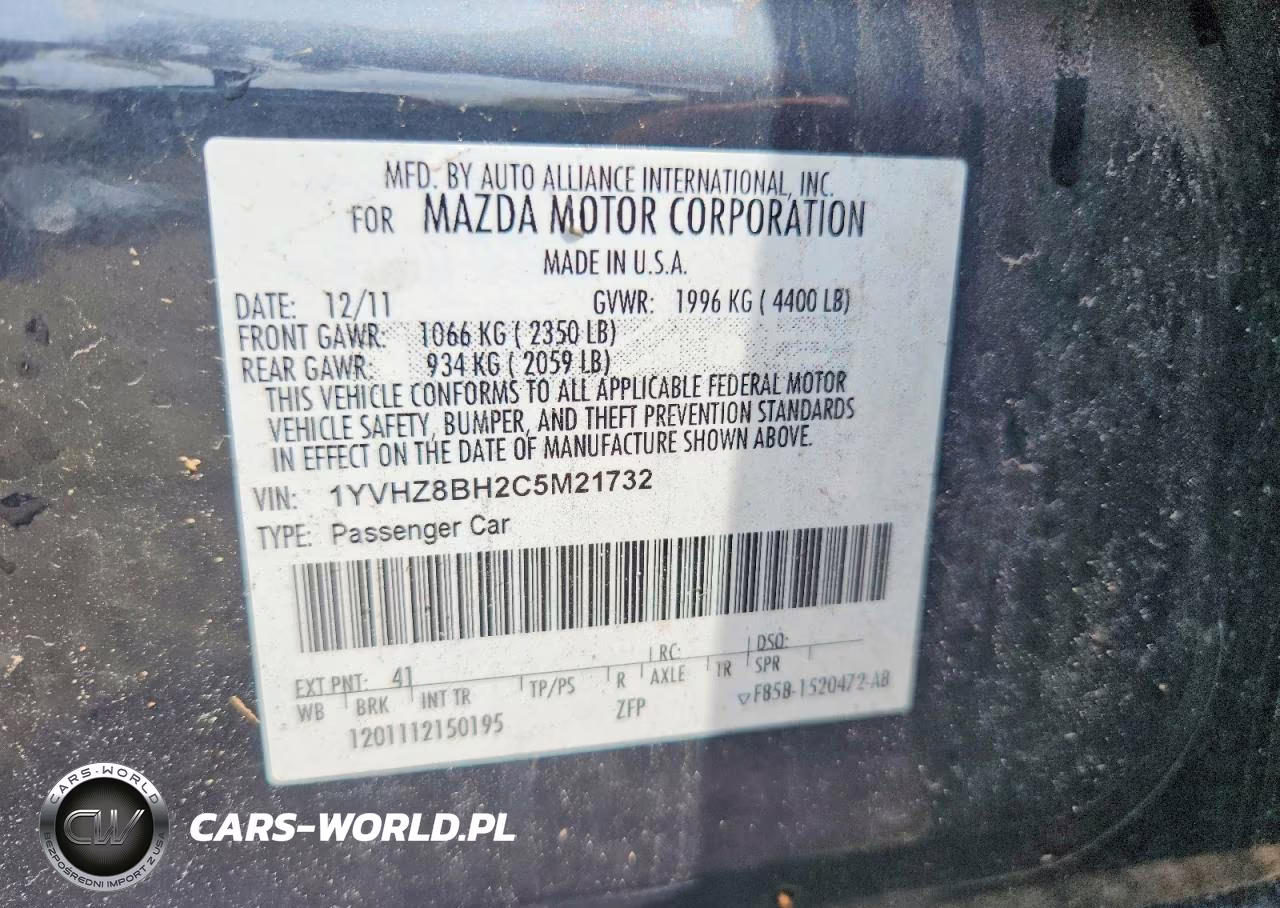 2012 Mazda 6 I VIN:1YVHZ8BH2C5M21732 - 12