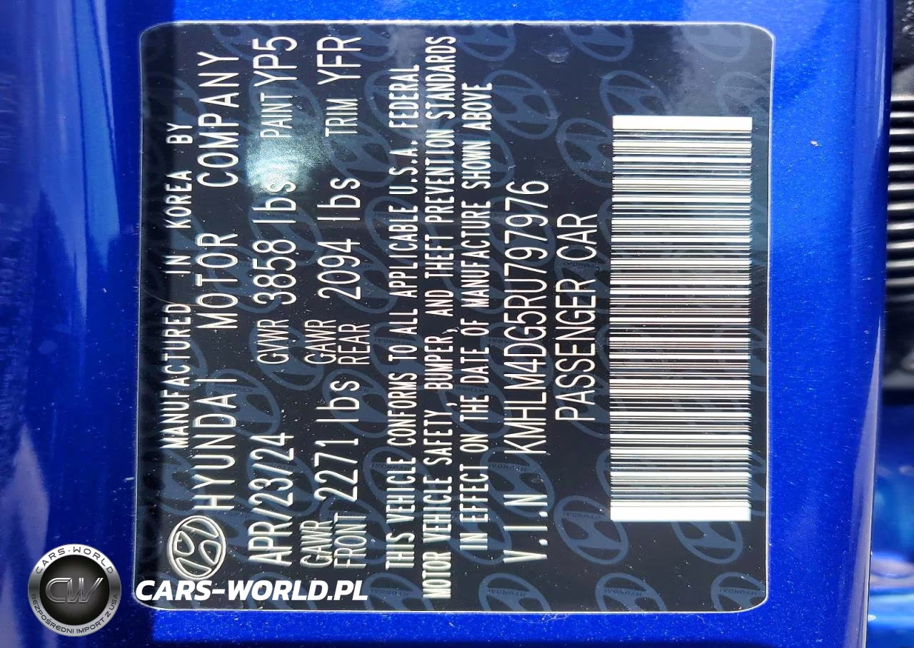2024 Hyundai Elantra Sel VIN:KMHLM4DG5RU797976 - 12