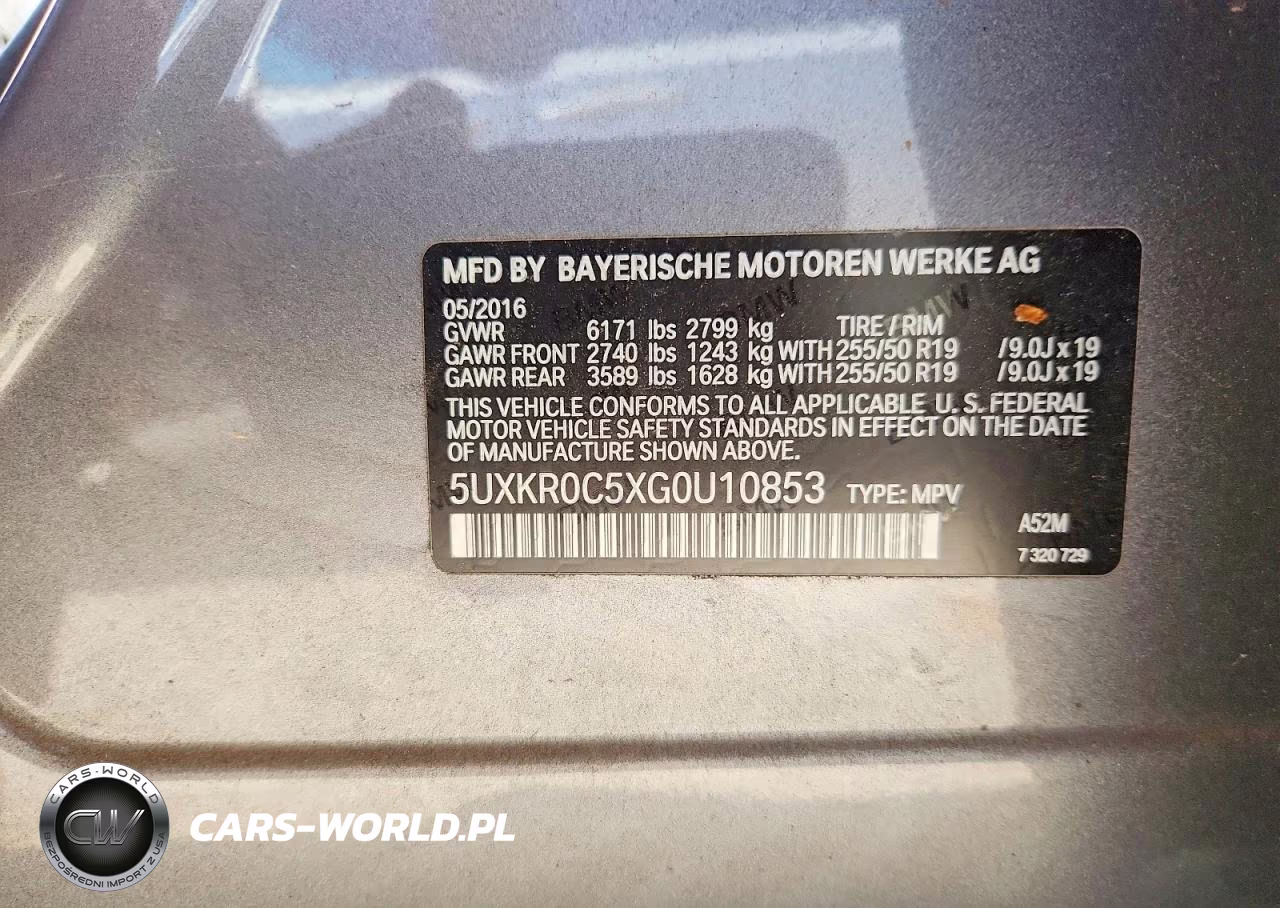 2016 BMW X5 xDrive35I VIN:5UXKR0C5XG0U10853 - 12