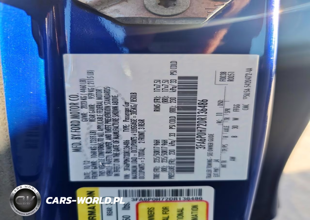 2013 Ford Fusion Se VIN:3FA6P0H72DR136486 - 13