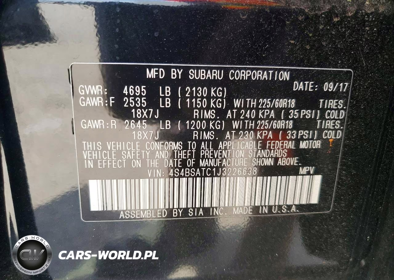 2018 Subaru Outback Touring VIN:4S4BSATC1J3226638 - 14