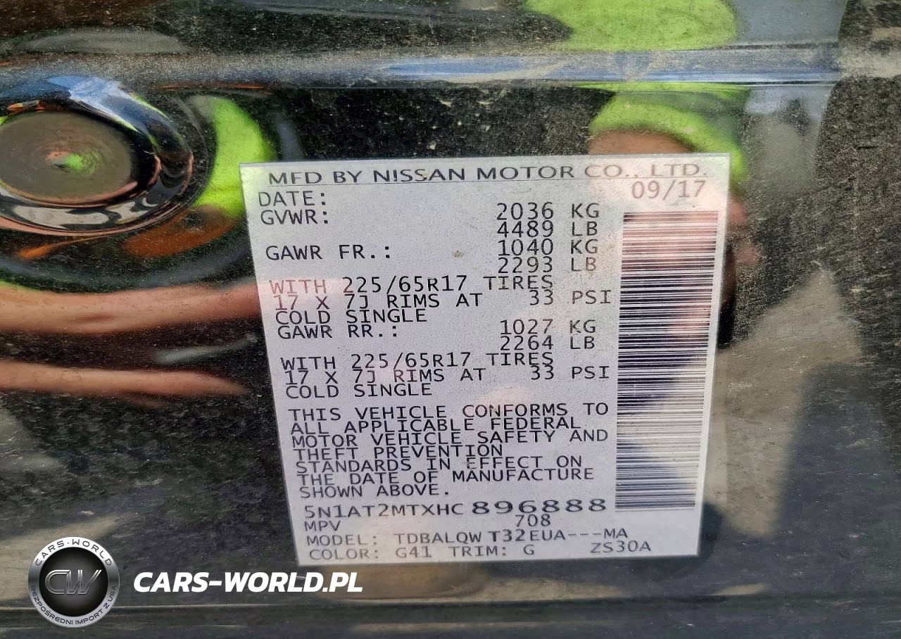2017 Nissan Rogue Sv VIN:5N1AT2MTXHC896888 - 12