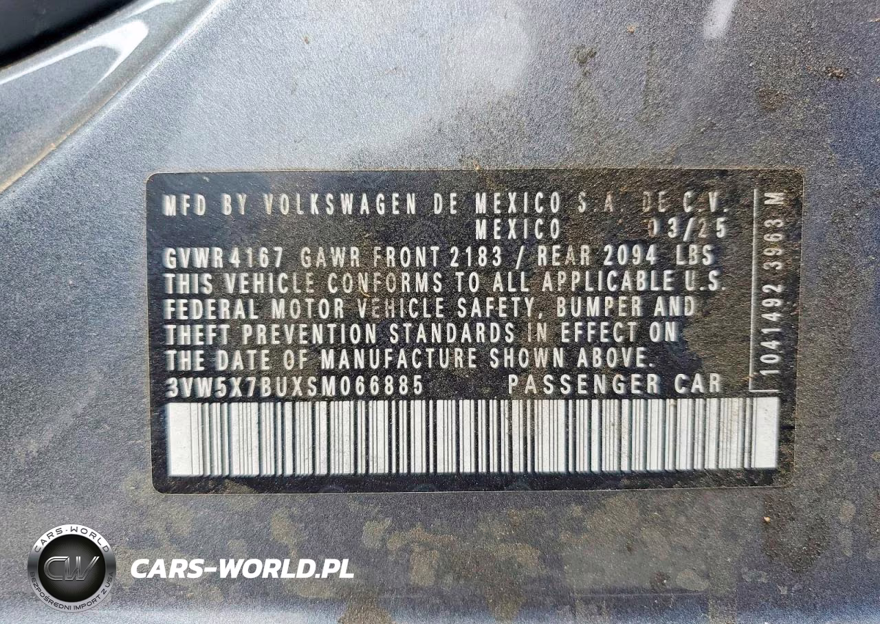 2025 Volkswagen Jetta S VIN:3VW5X7BUXSM066885 - 12