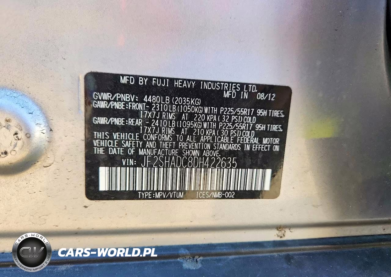 2013 Subaru Forester 2.5X Premium VIN:JF2SHADC8DH422635 - 12