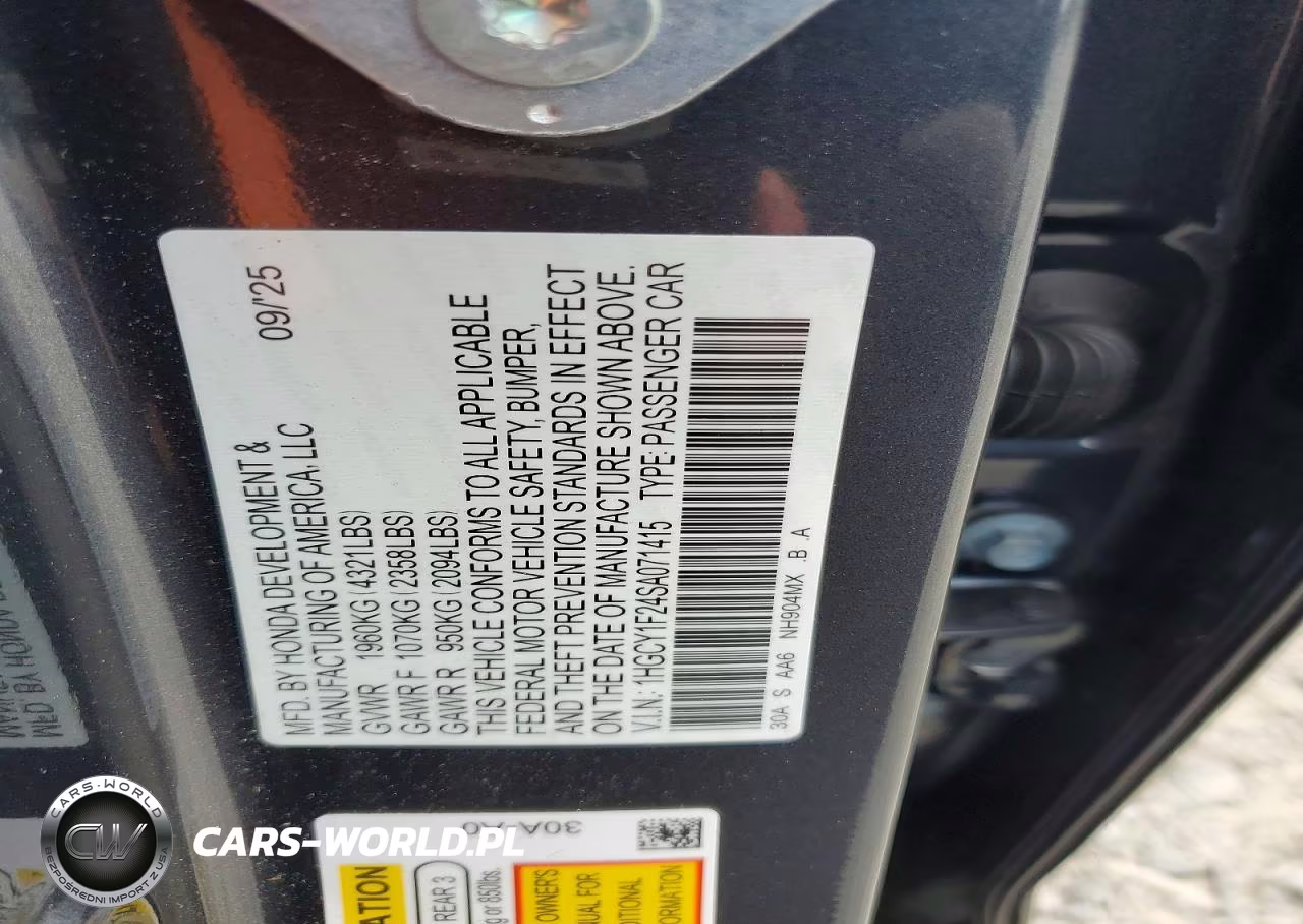 2025 Honda Accord Lx VIN:1HGCY1F24SA071415 - 12