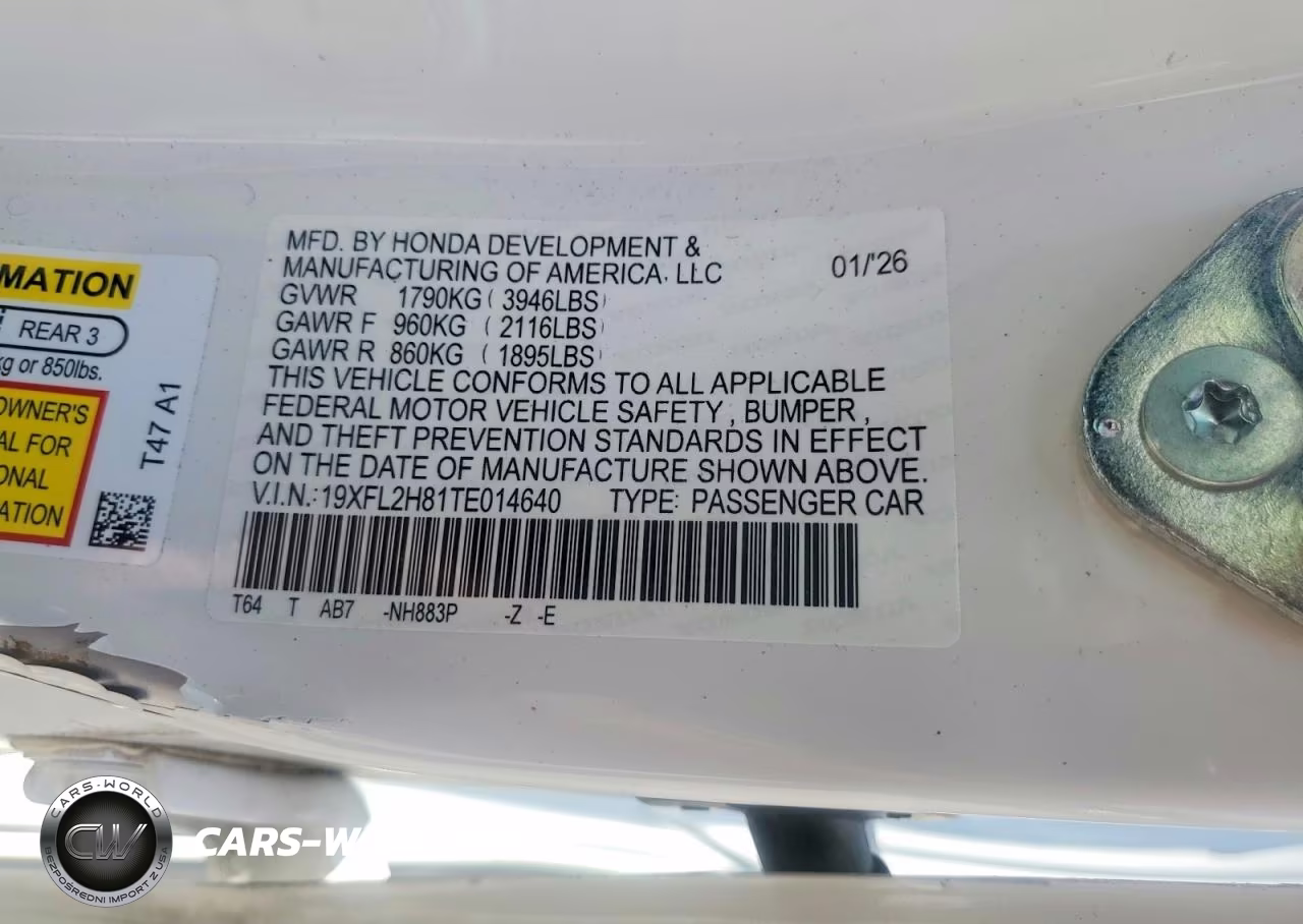 2026 Honda Civic Sport VIN:19XFL2H81TE014640 - 12