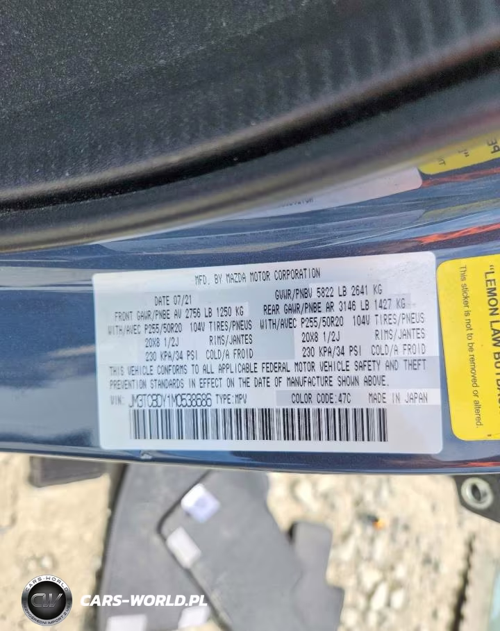 2021 Mazda Cx-9 Grand Touring VIN:JM3TCBDY1M0538686 - 14