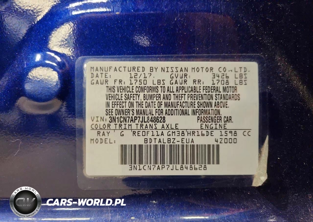 2018 Nissan Versa Sv VIN:3N1CN7AP7JL848628 - 12