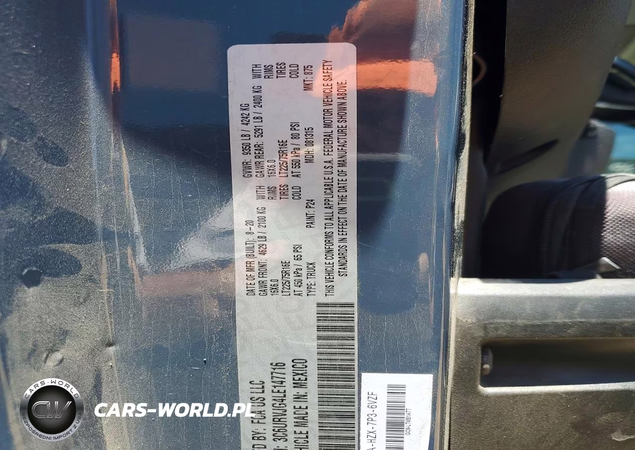 2020 Ram Promaster 3500 Delivery Van VIN:3C6URVJG4LE147716 - 12