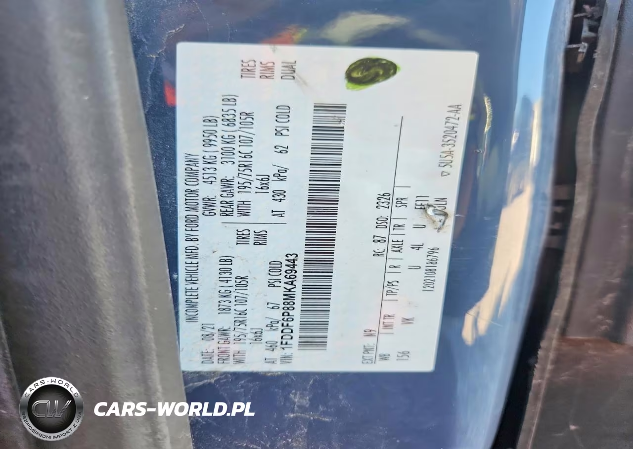 2021 Ford Transit T-350 Hd VIN:1FDDF6P88MKA69443 - 13
