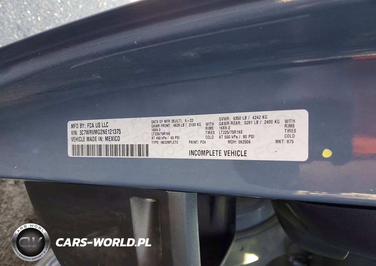 2022 Ram Promaster 3500 Delivery Truck VIN:3C7WRVMG2NE121375 - 14