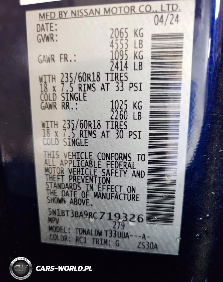 2024 Nissan Rogue Sv VIN:5N1BT3BA9RC719326 - 14