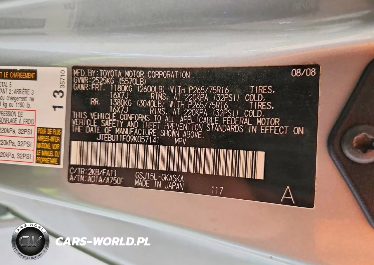 2009 Toyota Fj Cruiser Base VIN:JTEBU11F09K057141 - 13