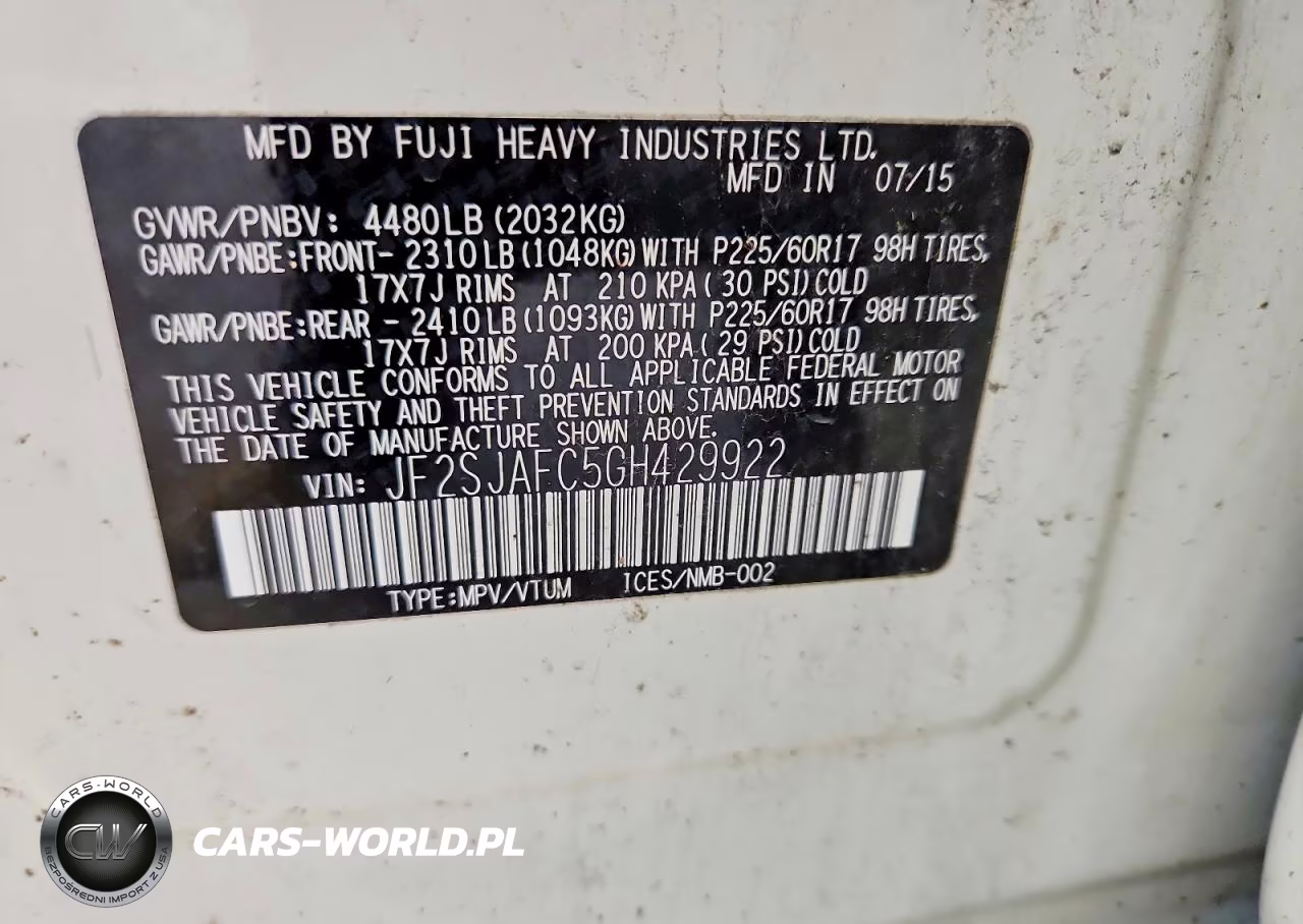 2016 Subaru Forester 2.5I Premium VIN:JF2SJAFC5GH429922 - 13