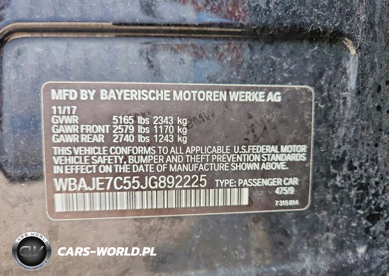 2018 BMW 540 Xi VIN:WBAJE7C55JG892225 - 12