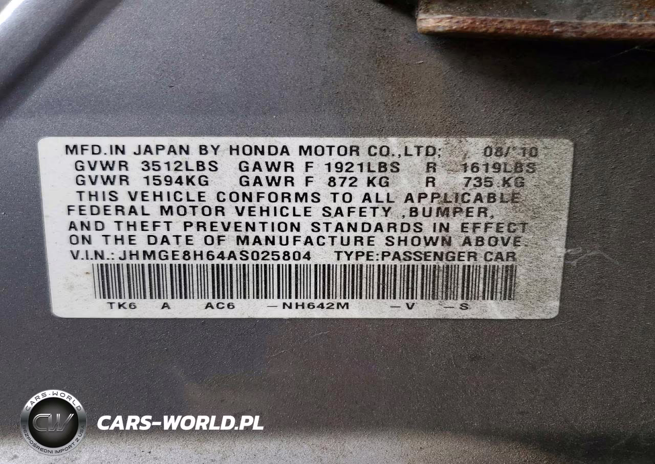 2010 Honda Fit Sport VIN:JHMGE8H64AS025804 - 12