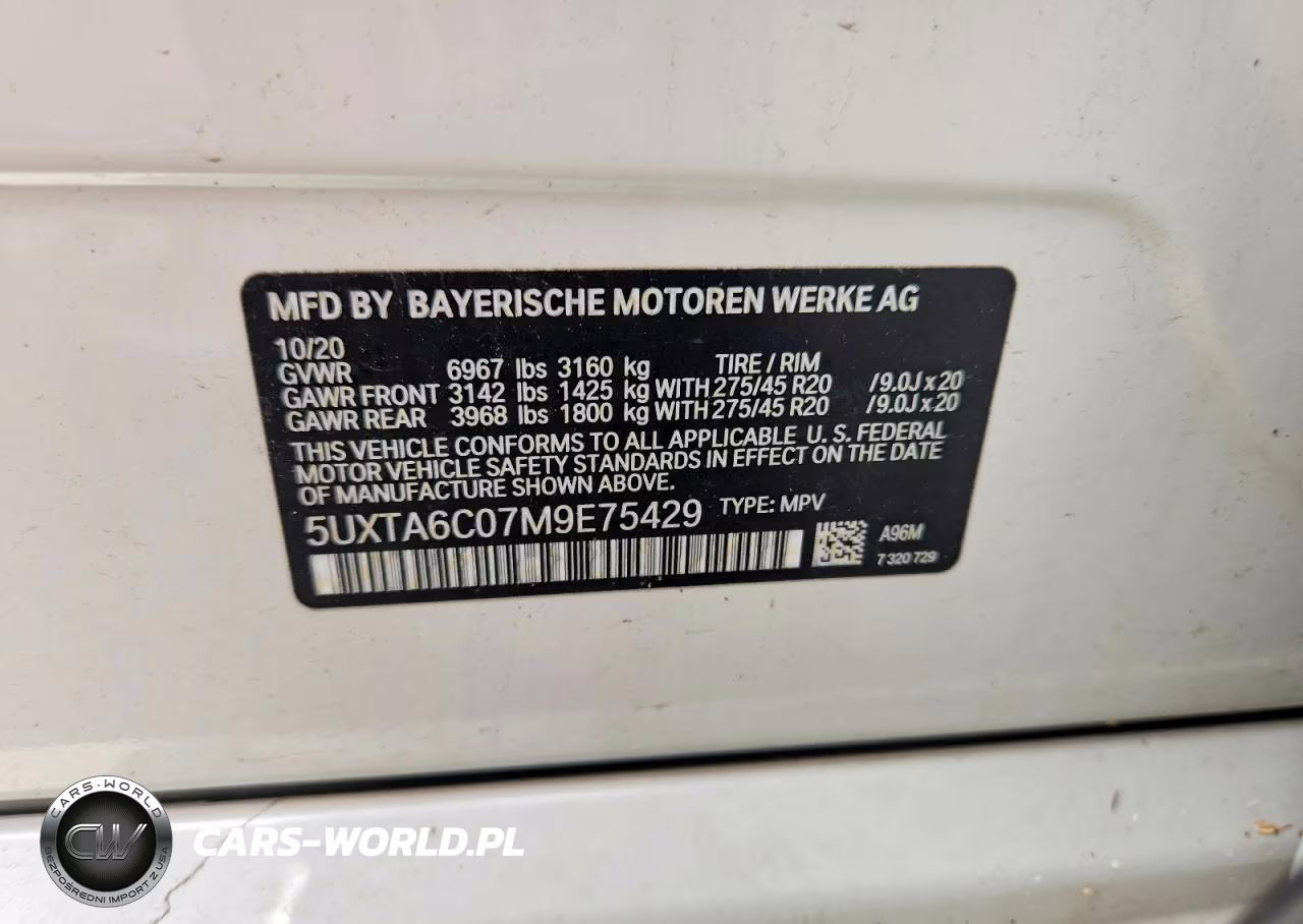 2021 BMW X5 xDrive45E VIN:5UXTA6C07M9E75429 - 12