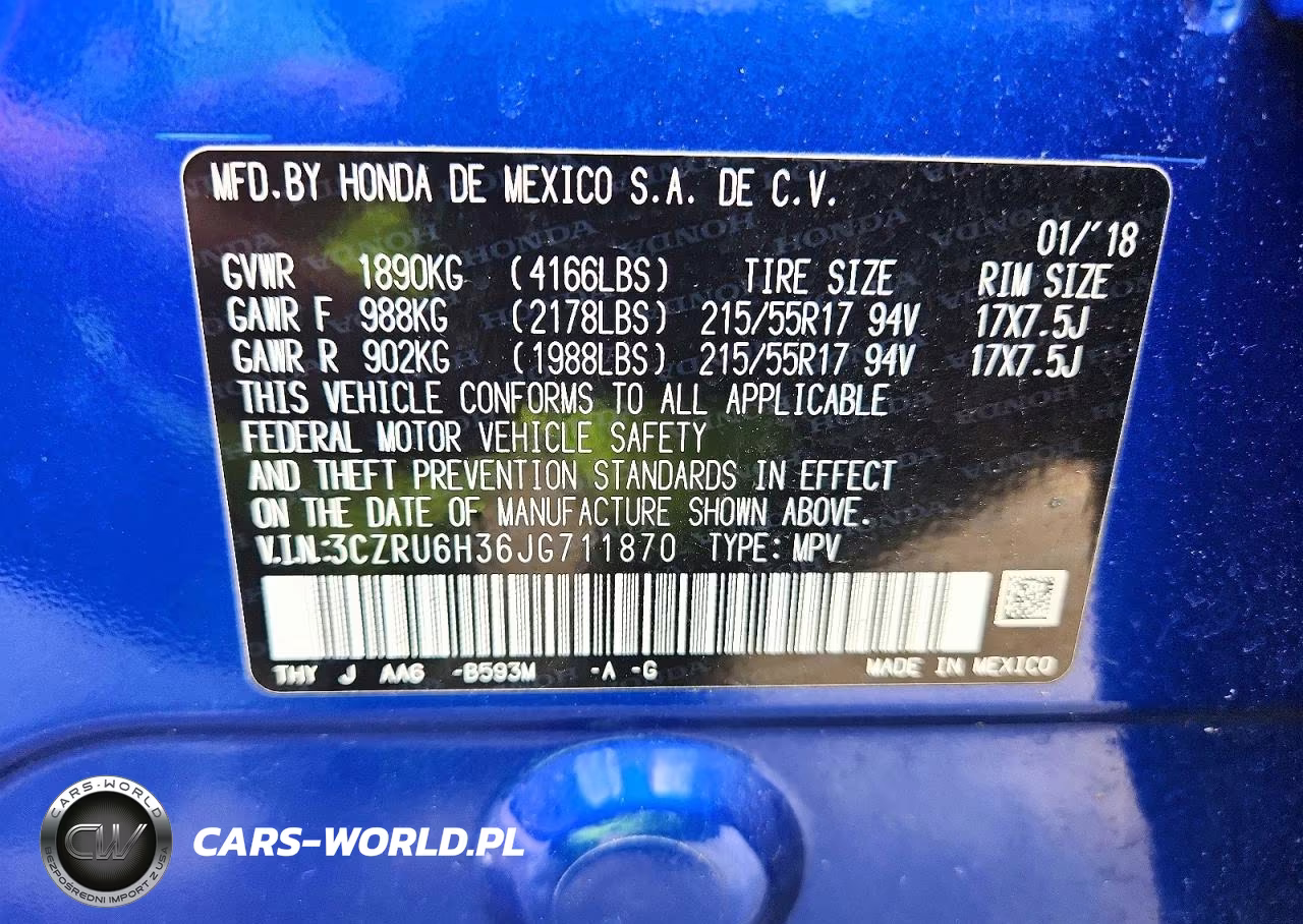 2018 Honda Hr-V Lx VIN:3CZRU6H36JG711870 - 13