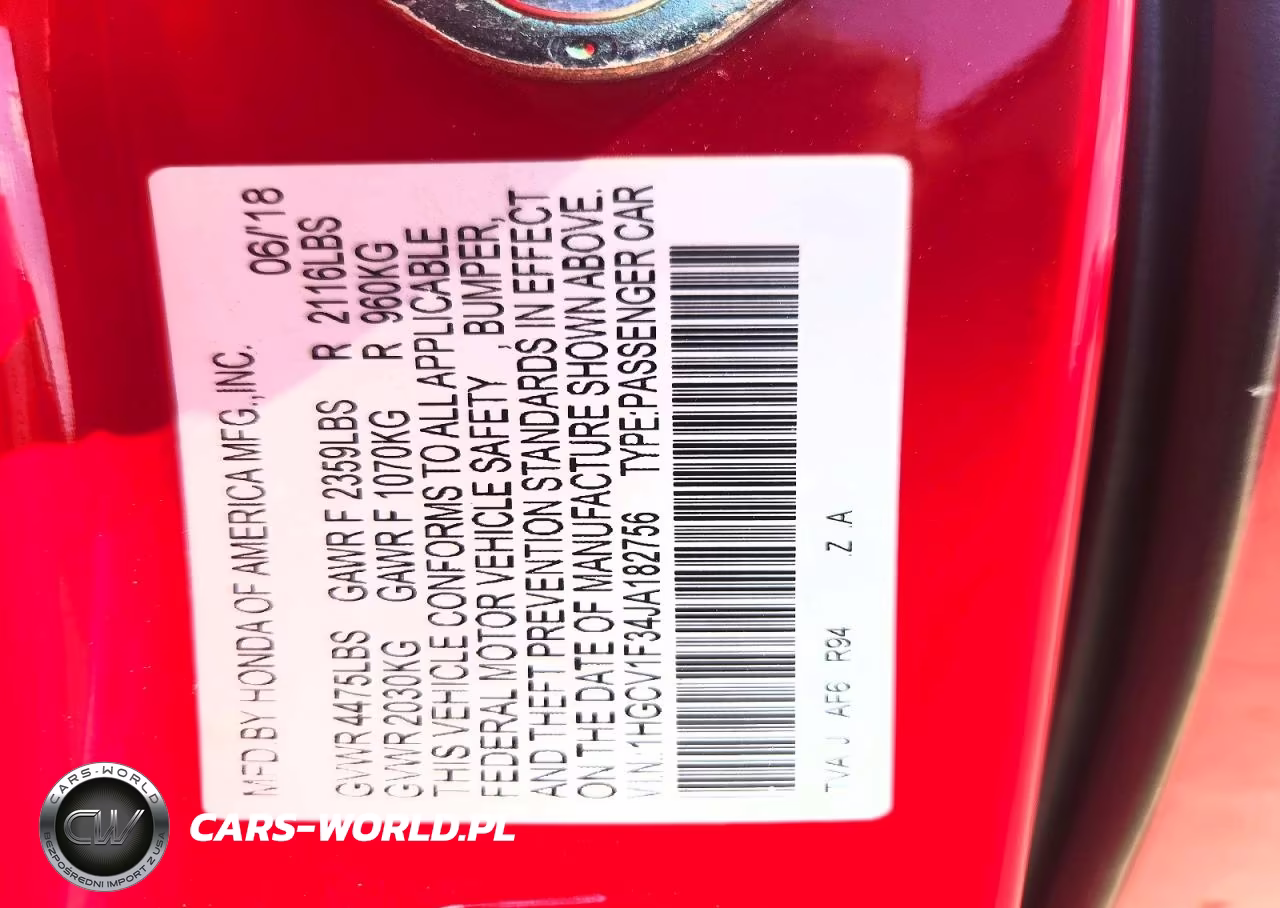 2018 Honda Accord Sport VIN:1HGCV1F34JA182756 - 13