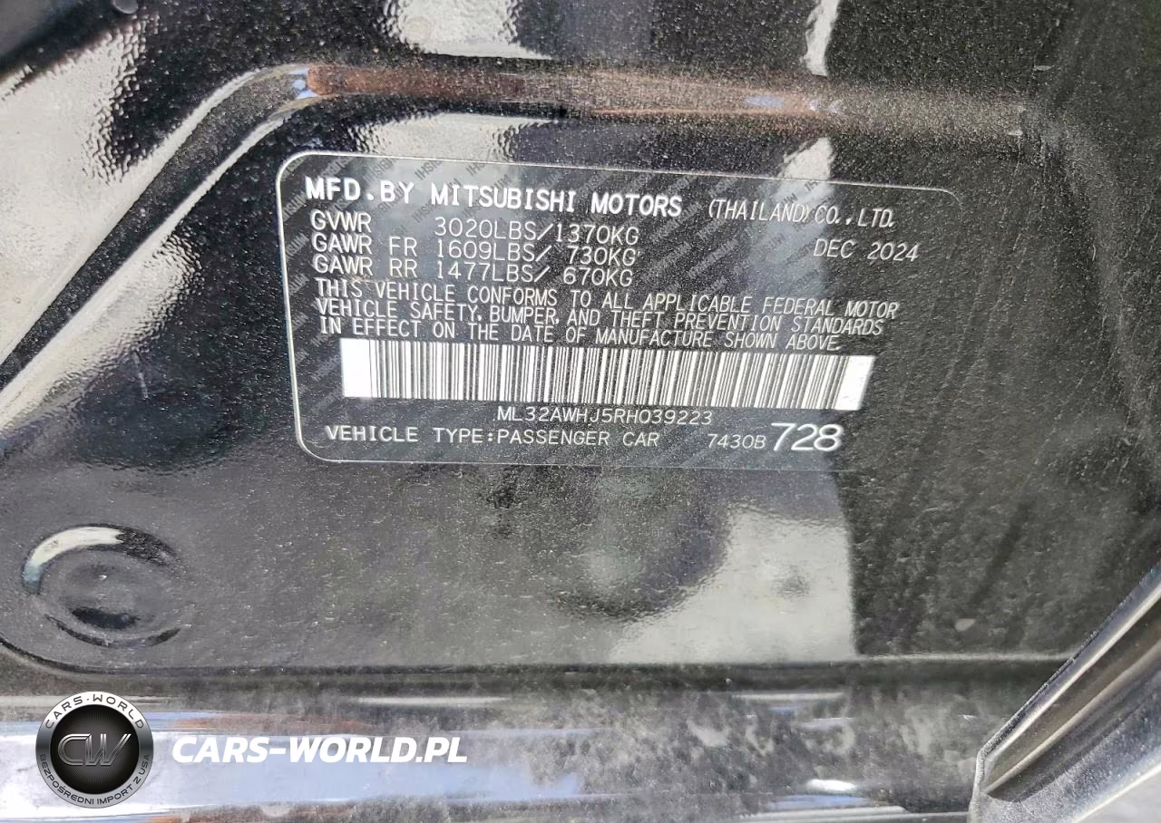 2024 Mitsubishi Mirage Se VIN:ML32AWHJ5RH039223 - 12