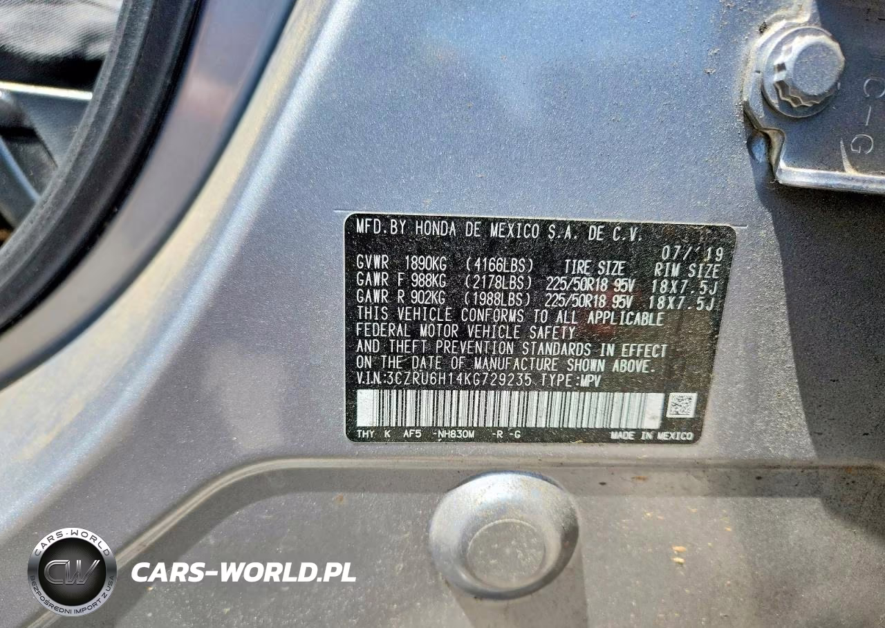 2019 Honda Hr-V Sport VIN:3CZRU6H14KG729235 - 13