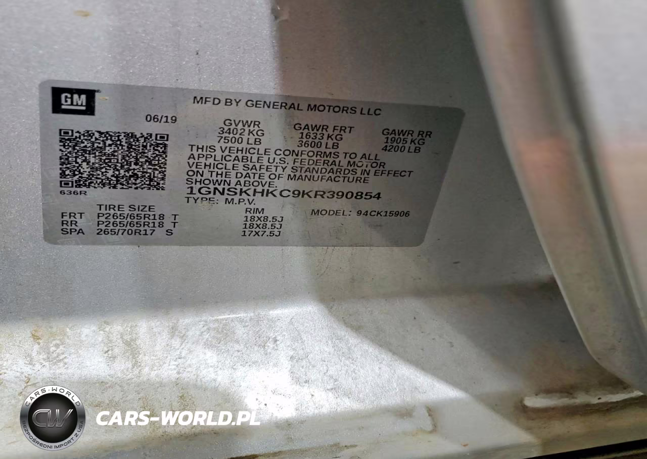 2019 Chevrolet Suburban K1500 Lt VIN:1GNSKHKC9KR390854 - 13