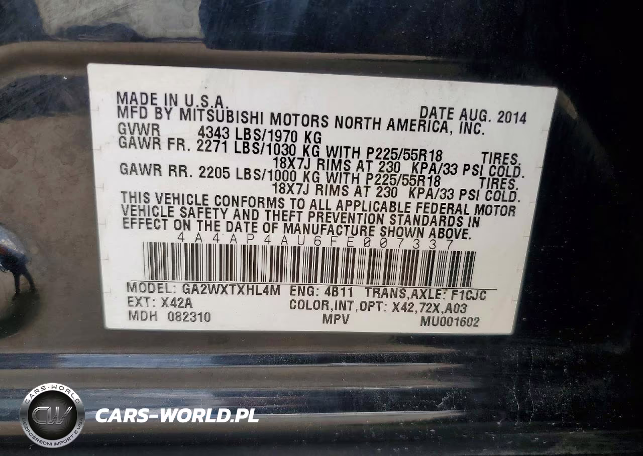 2015 Mitsubishi Outlander Sport Se VIN:4A4AP4AU6FE007337 - 13