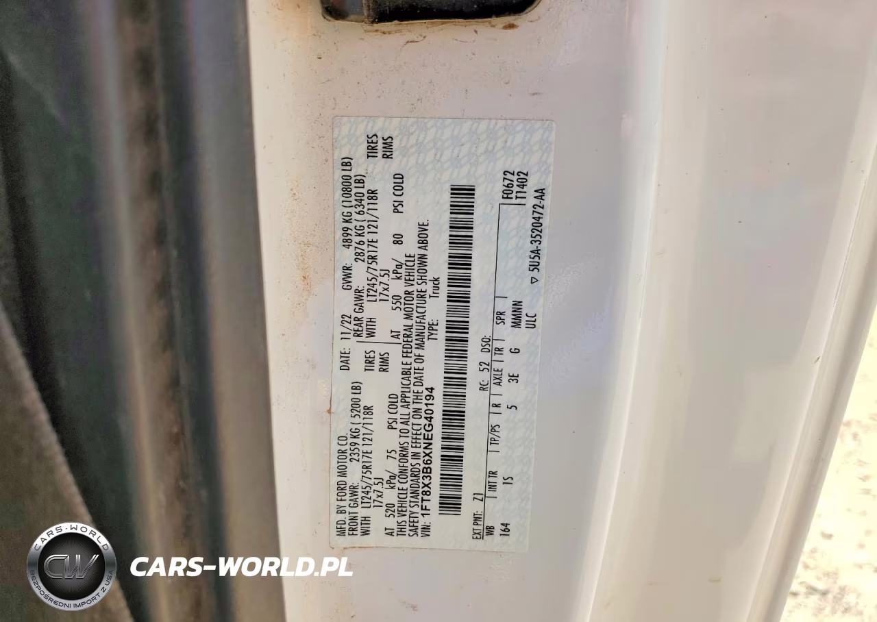 2022 Ford F350 VIN:1FT8X3B6XNEG40194 - 13