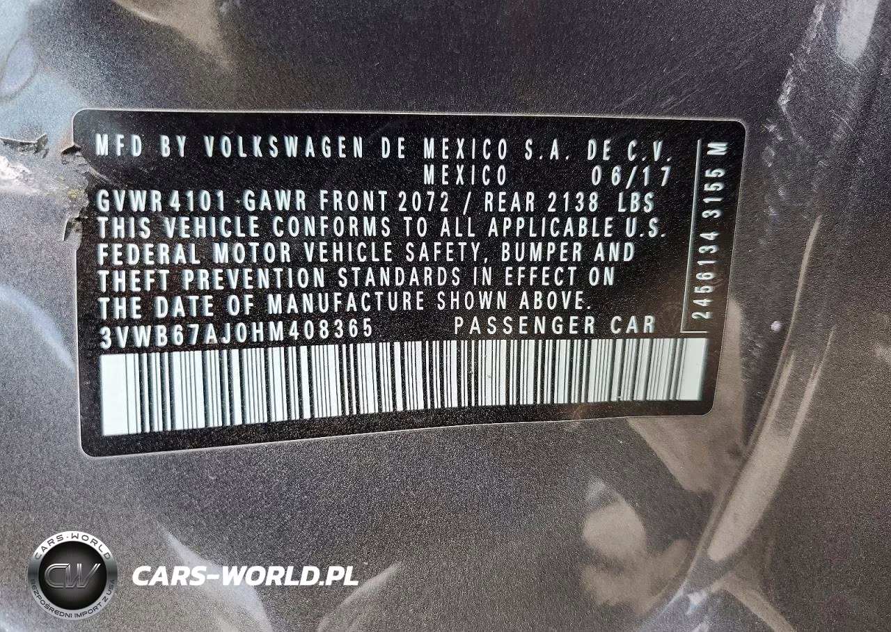 2017 Volkswagen Jetta Se VIN:3VWB67AJ0HM408365 - 12