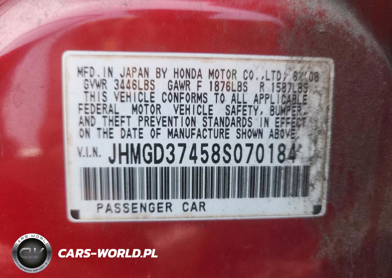 2008 Honda Fit VIN:JHMGD37458S070184 - 12