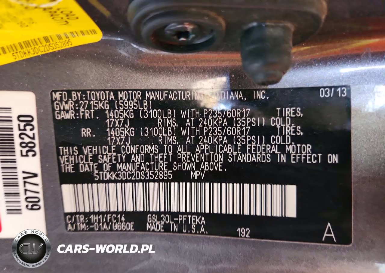 2013 Toyota Sienna Le VIN:5TDKK3DC2DS352895 - 13