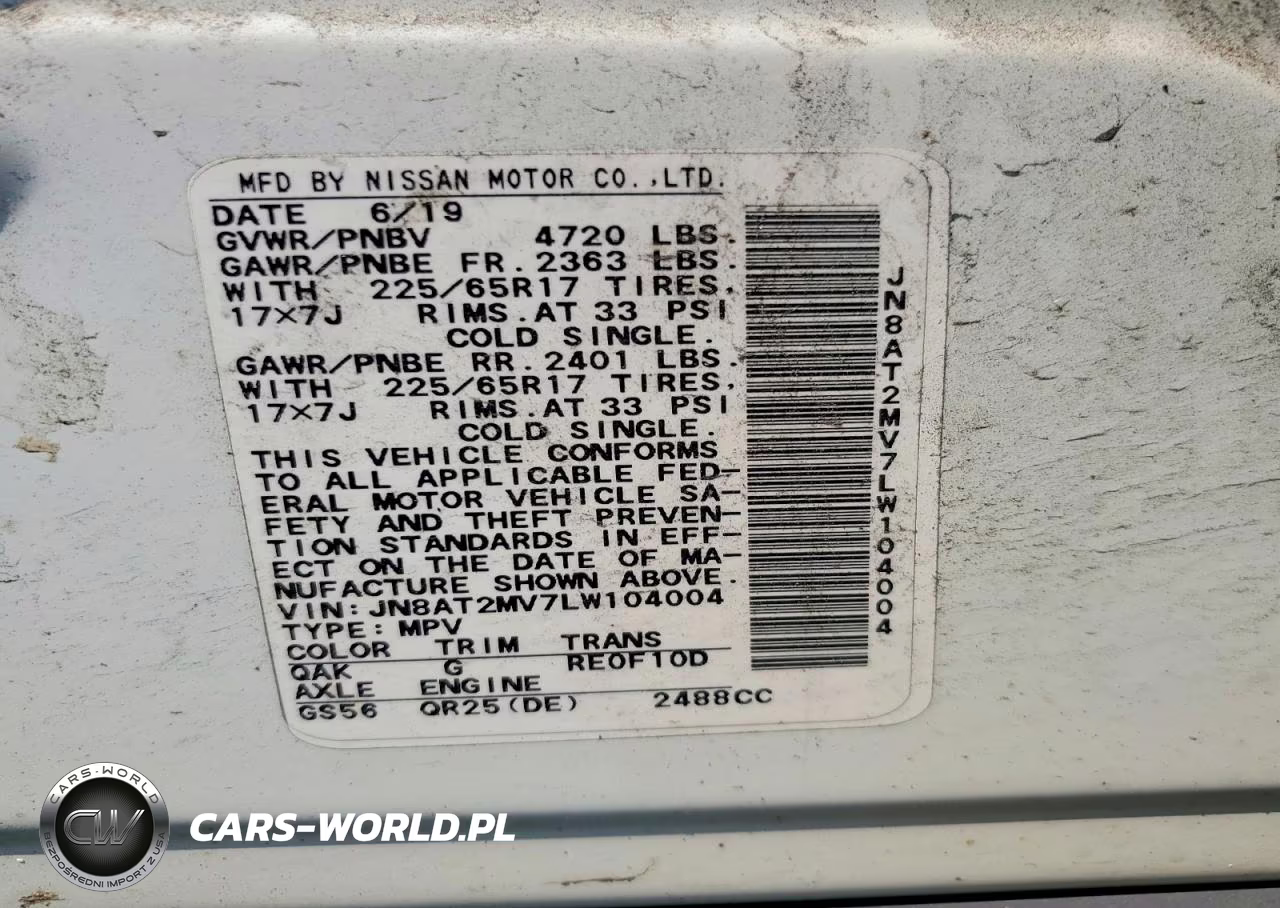 2020 Nissan Rogue S VIN:JN8AT2MV7LW104004 - 13