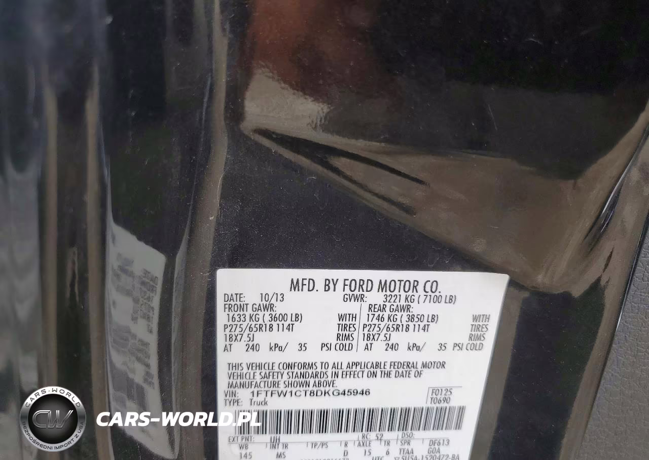 2013 Ford F150 Supercrew VIN:1FTFW1CT8DKG45946 - 12
