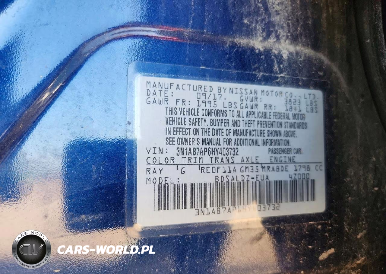 2017 Nissan Sentra Sv VIN:3N1AB7AP6HY403732 - 12