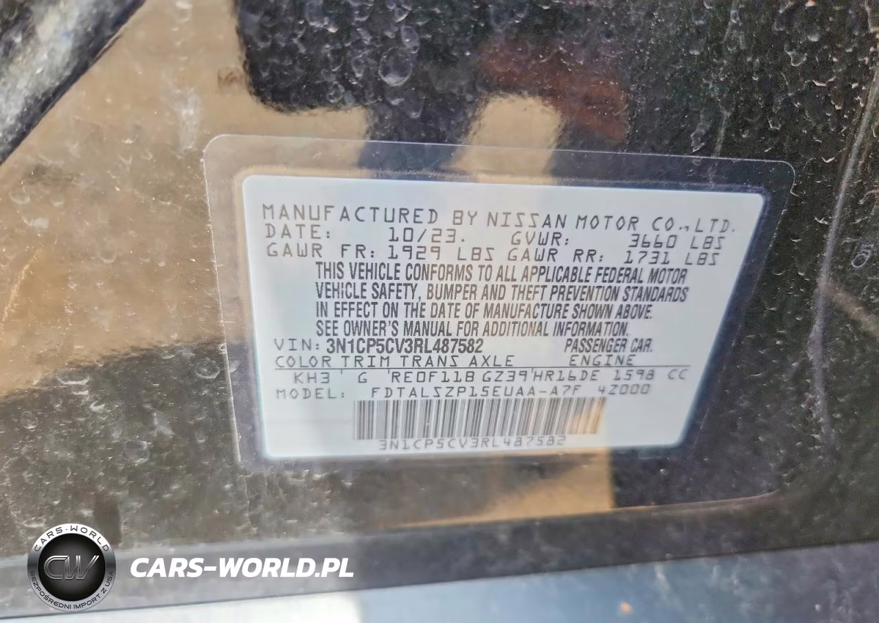2024 Nissan Kicks Sv VIN:3N1CP5CV3RL487582 - 13