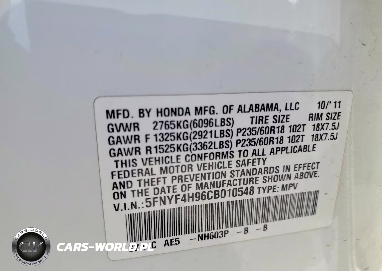 2012 Honda Pilot Touring VIN:5FNYF4H96CB010548 - 13