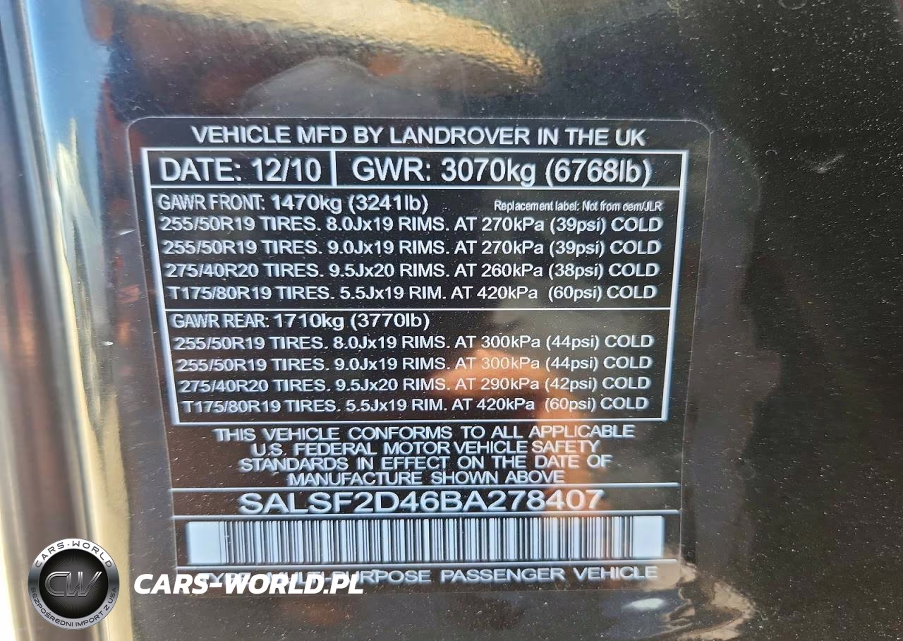2011 Land Rover Range Rover Sport Hse VIN:SALSF2D46BA278407 - 13