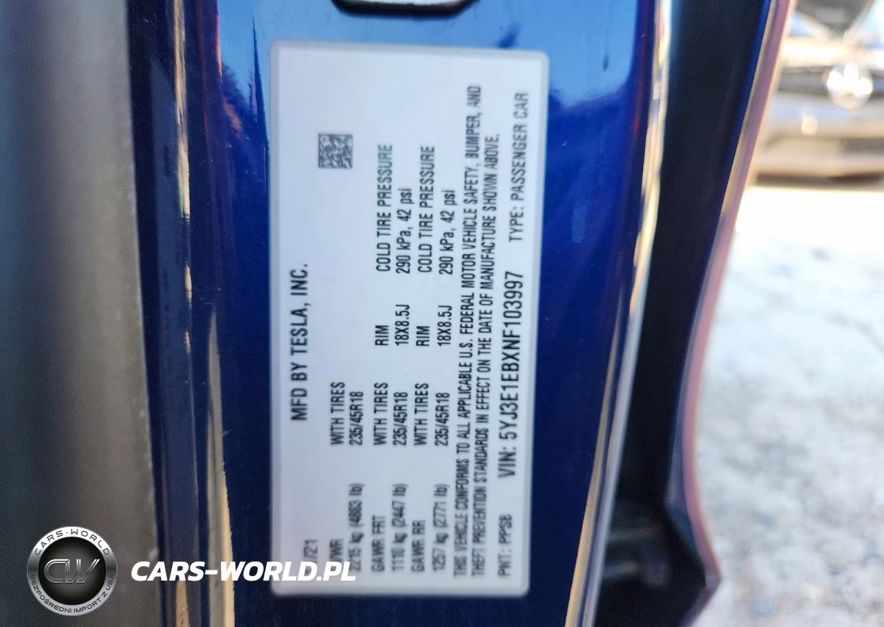 2022 Tesla Model 3 VIN:5YJ3E1EBXNF103997 - 12