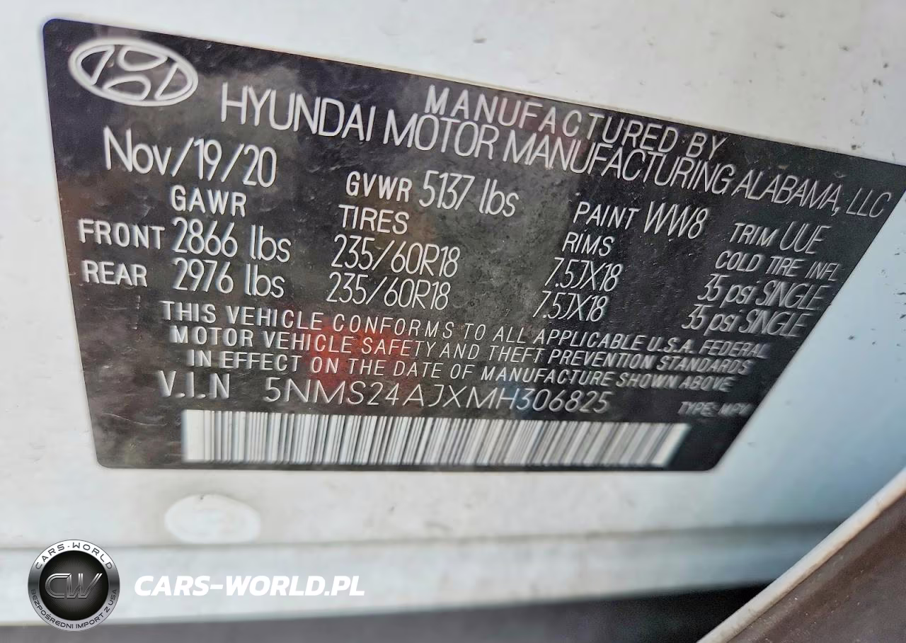 2021 Hyundai Santa Fe Sel VIN:5NMS24AJXMH306825 - 13