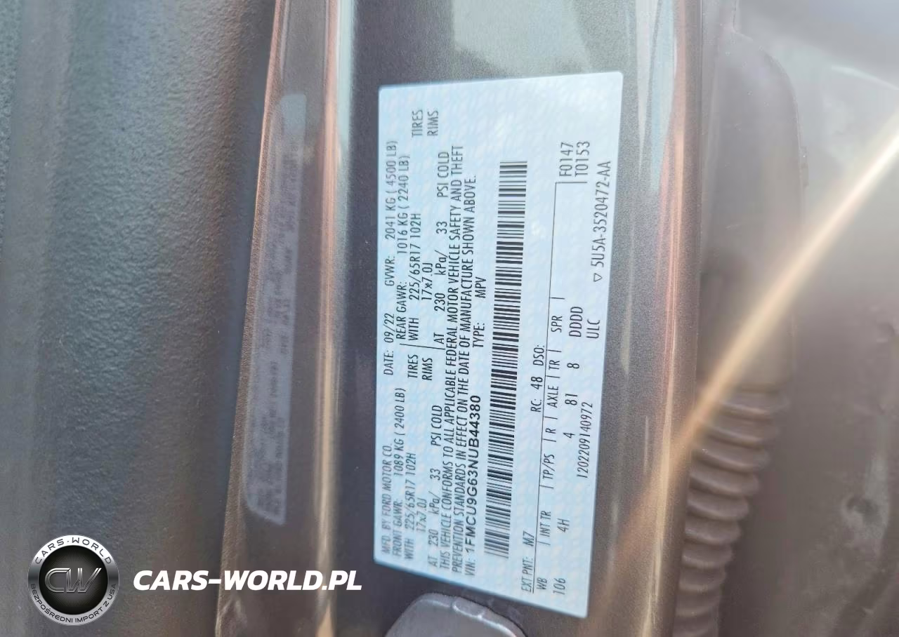 2022 Ford Escape Se VIN:1FMCU9G63NUB44380 - 13