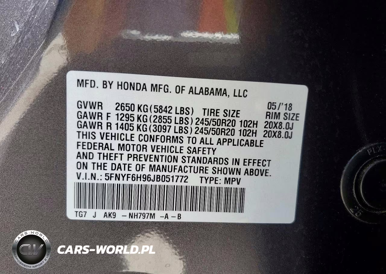 2018 Honda Pilot Touring VIN:5FNYF6H96JB051772 - 13
