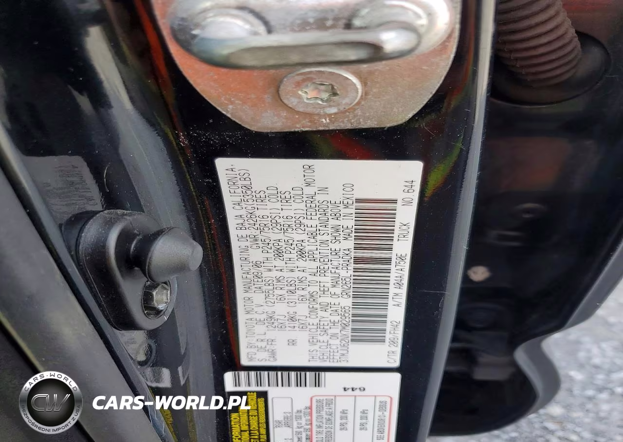 2007 Toyota Tacoma Double Cab Prerunner VIN:3TMJU62NX7M029565 - 12